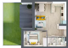 2 pokoje, mieszkanie 43,90 m², piętro 1, oferta nr D.12, Och!Widzew, Łódź, Widzew, ul. Przybyszewskiego 292-300