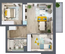 3 pokoje, mieszkanie 59,31 m², piętro 2, oferta nr D.18, Och!Widzew, Łódź, Widzew, ul. Przybyszewskiego 292-300