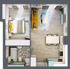 2 pokoje, mieszkanie 46,88 m², piętro 2, oferta nr E.21, Och!Widzew, Łódź, Widzew, ul. Przybyszewskiego 292-300