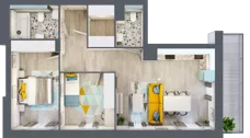 3 pokoje, mieszkanie 65,87 m², piętro 3, oferta nr E.32, Och!Widzew, Łódź, Widzew, ul. Przybyszewskiego 292-300