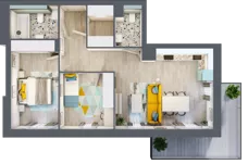 3 pokoje, mieszkanie 65,96 m², piętro 2, oferta nr E.24, Och!Widzew, Łódź, Widzew, ul. Przybyszewskiego 292-300