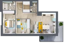 3 pokoje, mieszkanie 65,64 m², piętro 4, oferta nr E.40, Och!Widzew, Łódź, Widzew, ul. Przybyszewskiego 292-300