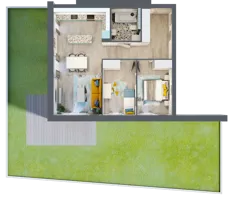 3 pokoje, mieszkanie 68,47 m², piętro 1, oferta nr B.14, Och!Widzew, Łódź, Widzew, ul. Przybyszewskiego 292-300