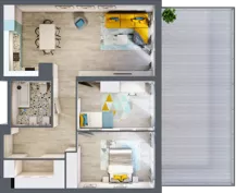 3 pokoje, mieszkanie 80,52 m², piętro 1, oferta nr E/M3, Stara Cegielnia etap II, Mielec, ul. Wojsławska 1