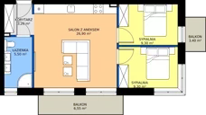 3 pokoje, apartament inwestycyjny 54,20 m², piętro 1, oferta nr B1.7, Rezydencja Chłabówka, Zakopane, ul. Chłabówka Górna