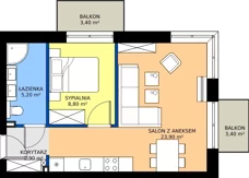 2 pokoje, apartament inwestycyjny 40,80 m², parter, oferta nr B1.2, Rezydencja Chłabówka, Zakopane, ul. Chłabówka Górna