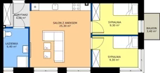 3 pokoje, apartament inwestycyjny 54,30 m², parter, oferta nr B1.3, Rezydencja Chłabówka, Zakopane, ul. Chłabówka Górna