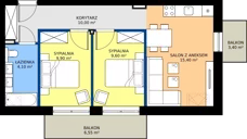 3 pokoje, apartament inwestycyjny 49,00 m², piętro 2, oferta nr B1.11, Rezydencja Chłabówka, Zakopane, ul. Chłabówka Górna