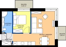 2 pokoje, apartament inwestycyjny 40,70 m², piętro 1, oferta nr B1.6, Rezydencja Chłabówka, Zakopane, ul. Chłabówka Górna