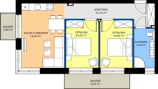 3 pokoje, apartament inwestycyjny 53,60 m², piętro 1, oferta nr B1.8, Rezydencja Chłabówka, Zakopane, ul. Chłabówka Górna