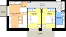 3 pokoje, apartament inwestycyjny 49,00 m², piętro 2, oferta nr B1.12, Rezydencja Chłabówka, Zakopane, ul. Chłabówka Górna