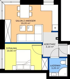 2 pokoje, apartament inwestycyjny 35,50 m², przyziemie, oferta nr B1.1, Rezydencja Chłabówka, Zakopane, ul. Chłabówka Górna