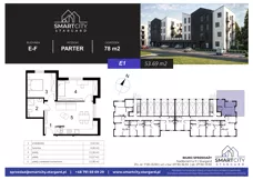 3 pokoje, mieszkanie 53,59 m², piętro 1, oferta nr E/M6, Smart City Stargard, Stargard, ul. Nadbrzeżna 11