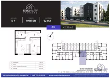 2 pokoje, mieszkanie 41,35 m², parter, oferta nr E/M5, Smart City Stargard, Stargard, ul. Nadbrzeżna 11