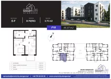 2 pokoje, mieszkanie 44,37 m², piętro 3, oferta nr F/M18, Smart City Stargard, Stargard, ul. Nadbrzeżna 11