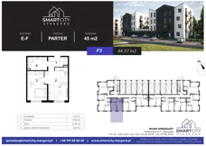 2 pokoje, mieszkanie 44,37 m², piętro 3, oferta nr E/M18, Smart City Stargard, Stargard, ul. Nadbrzeżna 11
