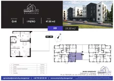 3 pokoje, mieszkanie 59,30 m², piętro 1, oferta nr H/M9, Smart City Stargard, Stargard, ul. Nadbrzeżna 11