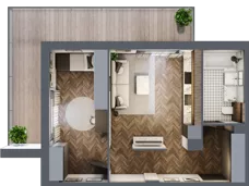 2 pokoje, mieszkanie 48,44 m², piętro 2, oferta nr B1.25, Zdrojowa Park, Busko-Zdrój, ul. Prof. W. Grotta