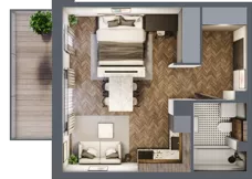 1 pokój, mieszkanie 35,06 m², piętro 3, oferta nr B1.31, Zdrojowa Park, Busko-Zdrój, ul. Prof. W. Grotta