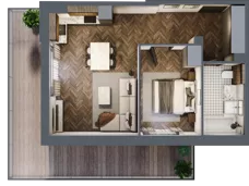 2 pokoje, mieszkanie 47,66 m², parter, oferta nr B1.3, Zdrojowa Park, Busko-Zdrój, ul. Prof. W. Grotta