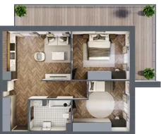 3 pokoje, mieszkanie 58,48 m², piętro 1, oferta nr B1.11, Zdrojowa Park, Busko-Zdrój, ul. Prof. W. Grotta