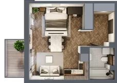 1 pokój, mieszkanie 35,03 m², piętro 2, oferta nr B1.24, Zdrojowa Park, Busko-Zdrój, ul. Prof. W. Grotta