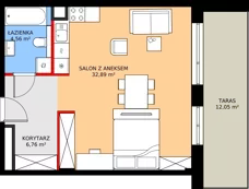 1 pokój, mieszkanie 44,21 m², parter, oferta nr B1.1/U, Zdrojowa Park, Busko-Zdrój, ul. Prof. W. Grotta