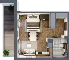 1 pokój, mieszkanie 35,04 m², parter, oferta nr B1.7, Zdrojowa Park, Busko-Zdrój, ul. Prof. W. Grotta