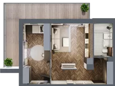 2 pokoje, mieszkanie 47,80 m², parter, oferta nr B1.8, Zdrojowa Park, Busko-Zdrój, ul. Prof. W. Grotta