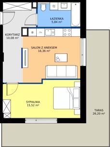 2 pokoje, mieszkanie 47,80 m², parter, oferta nr B2.3, Zdrojowa Park bud. 2, Busko-Zdrój, ul. Prof. W. Grotta