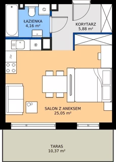 1 pokój, mieszkanie 35,09 m², piętro 3, oferta nr B2.32, Zdrojowa Park bud. 2, Busko-Zdrój, ul. Prof. W. Grotta