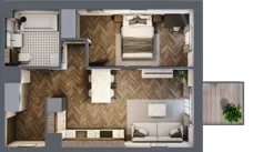 2 pokoje, mieszkanie 43,35 m², piętro 1, oferta nr M23, Punkt Wola, Kraków, Podgórze Duchackie, Wola Duchacka, ul. Trybuny Ludów 15
