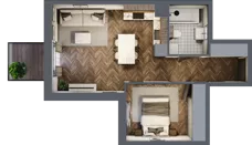 2 pokoje, mieszkanie 41,86 m², piętro 1, oferta nr M26, Punkt Wola, Kraków, Podgórze Duchackie, Wola Duchacka, ul. Trybuny Ludów 15