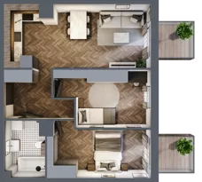 3 pokoje, mieszkanie 56,46 m², piętro 1, oferta nr M19, Punkt Wola, Kraków, Podgórze Duchackie, Wola Duchacka, ul. Trybuny Ludów 15