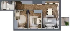 3 pokoje, mieszkanie 55,49 m², piętro 1, oferta nr M25, Punkt Wola, Kraków, Podgórze Duchackie, Wola Duchacka, ul. Trybuny Ludów 15