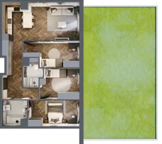 4 pokoje, mieszkanie 75,43 m², parter, oferta nr M07, Punkt Wola, Kraków, Podgórze Duchackie, Wola Duchacka, ul. Trybuny Ludów 15