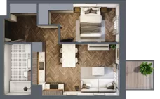 2 pokoje, mieszkanie 37,83 m², piętro 2, oferta nr M35, Punkt Wola, Kraków, Podgórze Duchackie, Wola Duchacka, ul. Trybuny Ludów 15