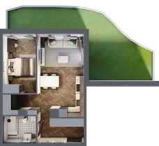 2 pokoje, mieszkanie 45,22 m², parter, oferta nr M09, Punkt Wola, Kraków, Podgórze Duchackie, Wola Duchacka, ul. Trybuny Ludów 15