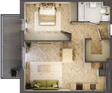2 pokoje, mieszkanie 53,07 m², piętro 4, oferta nr B.4.44, Nowe Miasto, Krzeszowice, ul. Czatkowice Górne / Majowa