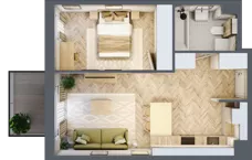 2 pokoje, mieszkanie 41,29 m², piętro 1, oferta nr B.1.14, Nowe Miasto, Krzeszowice, ul. Czatkowice Górne / Majowa