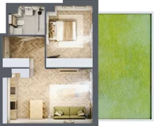 2 pokoje, mieszkanie 43,88 m², parter, oferta nr B.0.08, Nowe Miasto, Krzeszowice, ul. Czatkowice Górne / Majowa