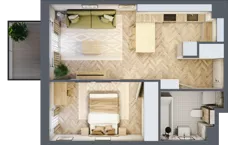 2 pokoje, mieszkanie 41,30 m², piętro 1, oferta nr B.1.15, Nowe Miasto, Krzeszowice, ul. Czatkowice Górne / Majowa