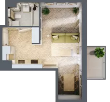 1 pokój, mieszkanie 31,59 m², piętro 1, oferta nr B.1.09, Nowe Miasto, Krzeszowice, ul. Czatkowice Górne / Majowa