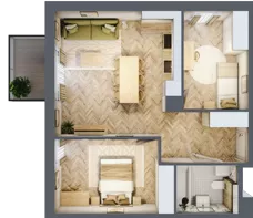 3 pokoje, mieszkanie 55,89 m², piętro 2, oferta nr B.2.23, Nowe Miasto, Krzeszowice, ul. Czatkowice Górne / Majowa