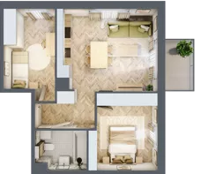 3 pokoje, mieszkanie 50,43 m², piętro 1, oferta nr C.1.13, Nowe Miasto, Krzeszowice, ul. Czatkowice Górne / Majowa