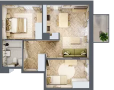 3 pokoje, mieszkanie 49,83 m², piętro 1, oferta nr C.1.20, Nowe Miasto, Krzeszowice, ul. Czatkowice Górne / Majowa