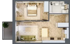2 pokoje, mieszkanie 41,99 m², piętro 1, oferta nr C.1.15, Nowe Miasto, Krzeszowice, ul. Czatkowice Górne / Majowa