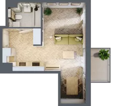 1 pokój, mieszkanie 31,59 m², piętro 1, oferta nr C.1.11, Nowe Miasto, Krzeszowice, ul. Czatkowice Górne / Majowa