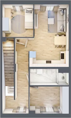 5 pokoi, mieszkanie 96,77 m², piętro 1, oferta nr 2B, Apartamenty Baranówek, Kielce, Baranówek, ul. Chodkiewicza 46A