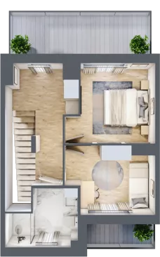 5 pokoi, mieszkanie 96,77 m², piętro 1, oferta nr 2B, Apartamenty Baranówek, Kielce, Baranówek, ul. Chodkiewicza 46A
